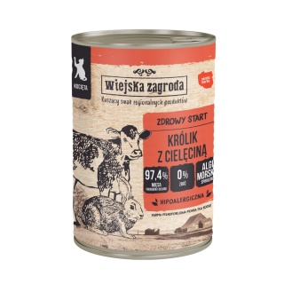 Wiejska Zagroda Karma mokra dla kota Królik z cielęciną (kociak) II 400g