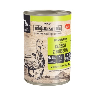 Wiejska Zagroda Karma mokra dla psa Kaczka z gruszką (dorosły) II 400g