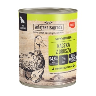 Wiejska Zagroda Karma mokra dla psa Kaczka z gruszką (dorosły) II 800g