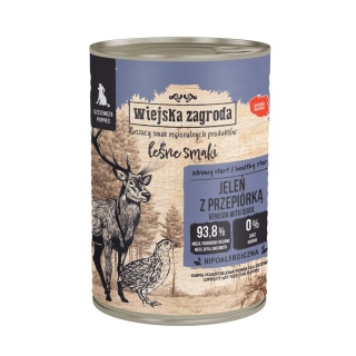 Wiejska Zagroda Karma mokra dla psa Leśne smaki Jeleń z przepiórką (szczeniak) 400g