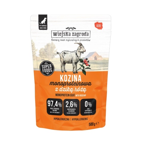 Wiejska Zagroda Karma mokra dla psa Monobiałkowa Kozina (dorosły) 500g