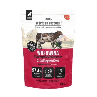 Wiejska Zagroda Karma mokra dla psa Monobiałkowa Wołowina (dorosły) 500g