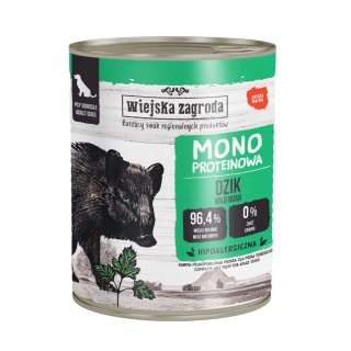 Wiejska Zagroda Karma mokra dla psa Monoproteinowa Dzik ( dorosły) 800g