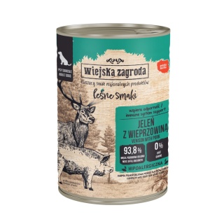 Wiejska Zagroda Karma mokra dla psa Leśne smaki Jeleń z wieprzowiną (dorosły) 400g