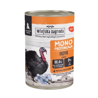 Wiejska Zagroda Karma mokra dla psa Monoproteinowa Indyk ( szczeniak) 400g