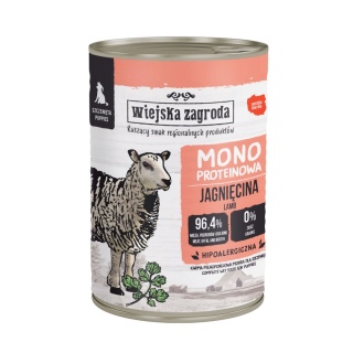 Wiejska Zagroda Karma mokra dla psa Monoproteinowa Jagnięcina (szczeniak) 400g