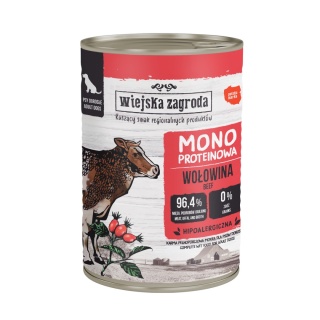 Wiejska Zagroda Karma mokra dla psa Monoproteinowa Wołowina (dorosły) 400g