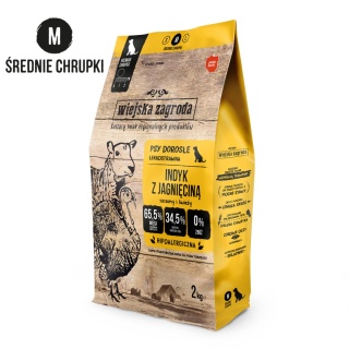 Wiejska Zagroda Karma sucha dla psa Indyk z jagnięciną (dorosły) chrupki M 2kg