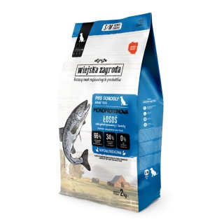 Wiejska Zagroda Karma sucha dla psa Monobiałkowa Łosoś (dorosły) chrupki S/M 2kg