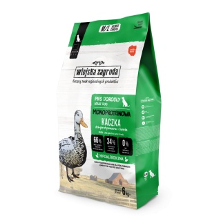 Wiejska Zagroda Karma sucha dla psa Monobiałkowa Kaczka (dorosły) chrupki M/L 6kg