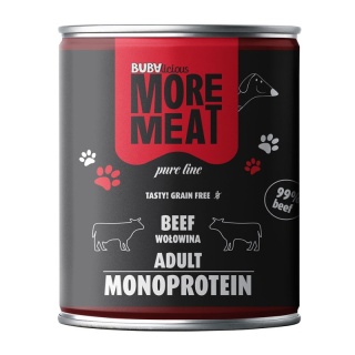 BUBAlicious More Meat Pure Line 800 g – mokra karma dla psa z wołowiny (mono, 99% mięsa)