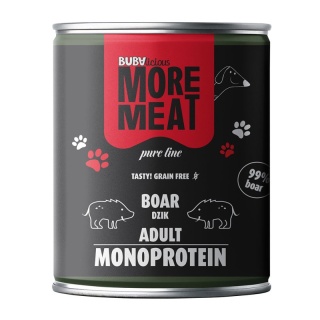 BUBAlicious More Meat Pure Line Dzik 800 g – mokra karma dla psa (mono, 99% mięsa)