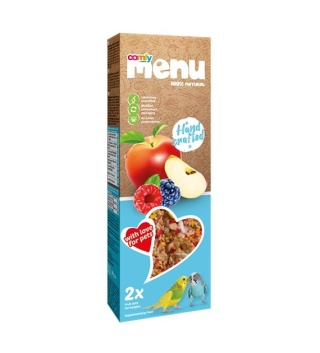COMFY MENU Kolby Owocowe dla Papug Falistych 90 g – naturalna przekąska pełna smaku i witamin