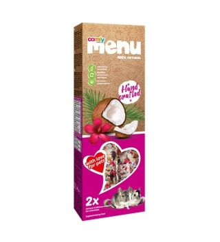 COMFY MENU Kolby Kokos & Hibiskus dla Szynszyli 90 g – egzotyczna przekąska pełna witamin i zdrowia