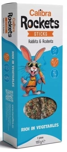 Calibra Rockets Sticks Rabbits & Rodents Vegetables 120 g – Kolby warzywne dla królików i gryzoni