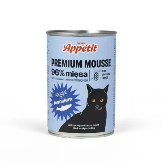 Comfy Appetit Premium Mousse Łosoś Pełnoporcjowa mokra karma dla dorosłych kotów w formie delikatnego musu– 400 g