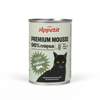 Comfy Appetit Premium Mousse Królik – Pełnoporcjowa mokra karma dla dorosłych kotów w formie delikatnego musu400 g