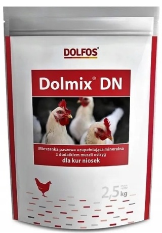 Dolmix DN –2,5kg – mineralno-witaminowa mieszanka paszowa dla kur niosek -wsparcie dla zdrowia, kondycji i twardych skorupek jaj