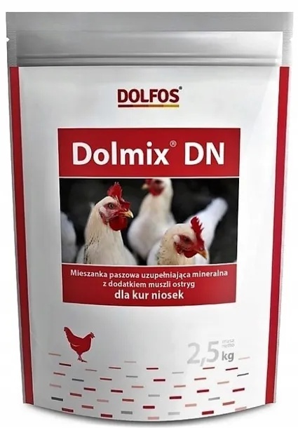 Dolmix DN –2,5kg – mineralno-witaminowa mieszanka paszowa dla kur niosek -wsparcie dla zdrowia, kondycji i twardych skorupek jaj
