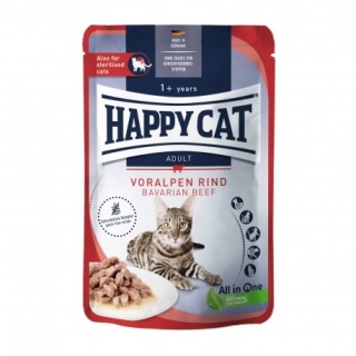 Happy Cat Culinary Meat in Sauce Bavarian Beef – mokra karma dla kotów dorosłych, wołowina bawarska, 85 g, saszetka