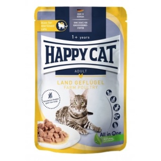 Happy Cat Culinary Meat in Sauce Land Geflügel – mokra karma dla dorosłych kotów, drób 85 g, saszetka