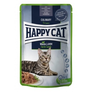 Happy Cat Culinary Meat in Sauce Farm Lamb, mokra karma, dla dorosłych kotów, jagnięcina, 85 g, saszetka