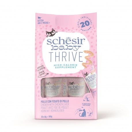 Schesir Baby Thrive – Kurczak z Wątróbką, krem w multipacku 20x8 g (160 g)