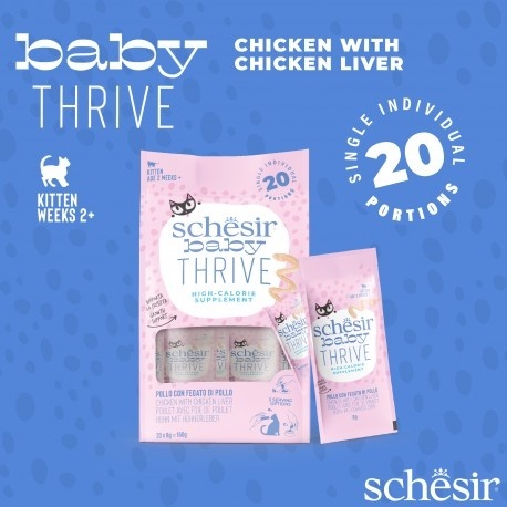 Schesir Baby Thrive – Kurczak z Wątróbką, krem w multipacku 20x8 g (160 g)