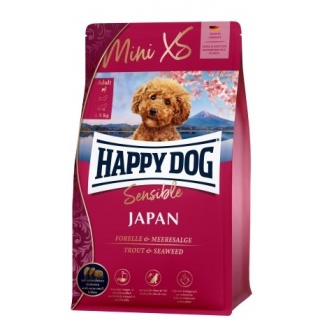 Happy Dog Sensible Mini XS Japan – sucha karma dla dorosłych psów do 5 kg, pstrąg & algi, 1,3 kg