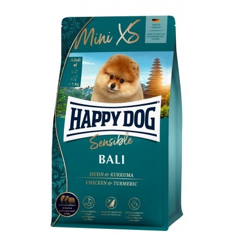 Happy Dog Sensible Mini XS Bali – sucha karma dla dorosłych psów do 5 kg, kurczak & kurkuma, 1,3 kg