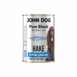 John Dog Pure Black Sensi Fish – Hipoalergiczna mokra karma dla psa, morszczuk 400g