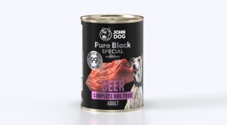John Dog Pure Black Special Edition – karma mokra dla psa - Jeleń 400 g