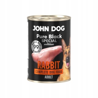 John Dog Pure Black Special Edition – Karma mokra dla psa- Królik 400 g