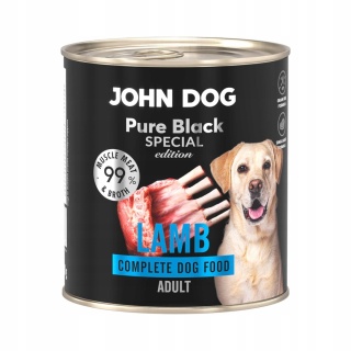 John Dog Pure Black Special Edition – karma mokra dla psa - Jagnięcina 800 g
