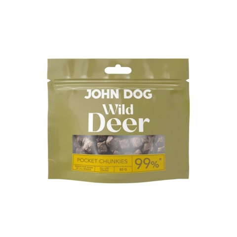 John Dog Wild Pocket Chunkies –Przysmak treningowy dla psa - Jeleń 80 g