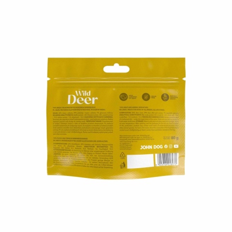 John Dog Wild Pocket Chunkies –Przysmak treningowy dla psa - Jeleń 80 g