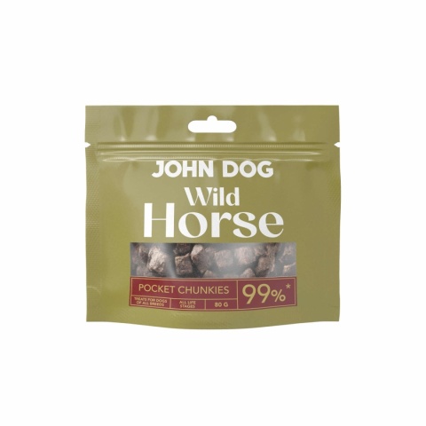 John Dog Wild Pocket Chunkies –Przysmak treningowy dla psa - Koń 80 g
