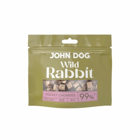 John Dog Wild Pocket Chunkies -Przysmak treningowy dla psa - Królik 80 g