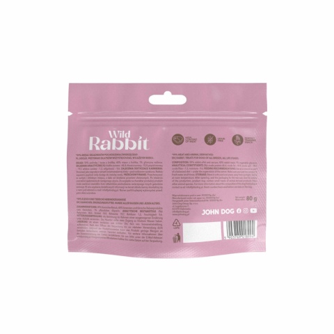 John Dog Wild Pocket Chunkies -Przysmak treningowy dla psa - Królik 80 g