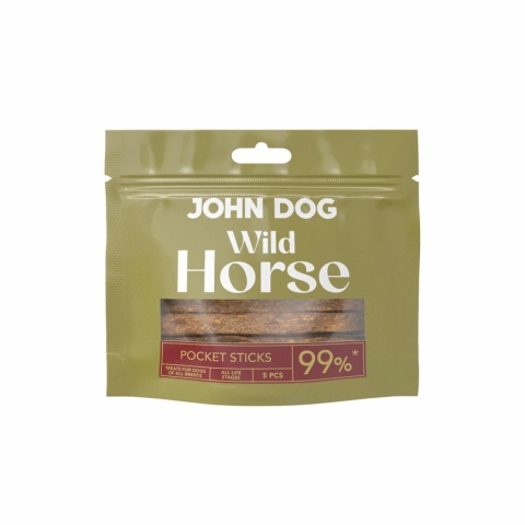 John Dog Wild Pocket Sticks Konina 5 szt. – hipoalergiczne, bezglutenowe przysmaki treningowe dla psa z jagnięciny