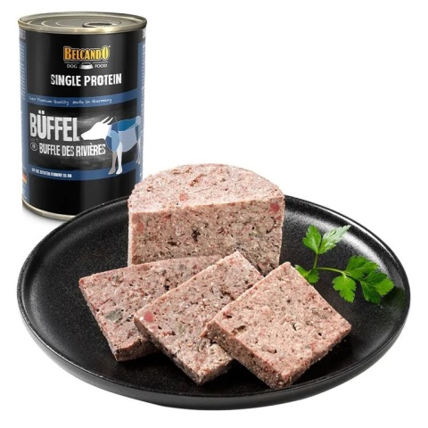 BELCANDO Single Protein Monobiałkowa karma mokra dla psów idealna dla alergików i psów z wrażliwym układem pokarmowymBawół 400 g