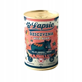 ŁAPSIE Adult – Karma mokra monobiałkowa dla psa z dzikiem 400 g