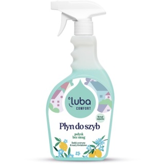 Luba Comfort Perfumowany Płyn do Szyb 500 ml Listki Cytryny & Niebieskie Kwiaty , Blask który zostaje z Tobą na dłużej