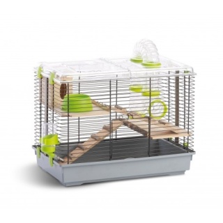 PanamaPet PINO NATURA – klatka dla gryzoni do czasowego pobytu, szara 45 × 27 × 34 cm
