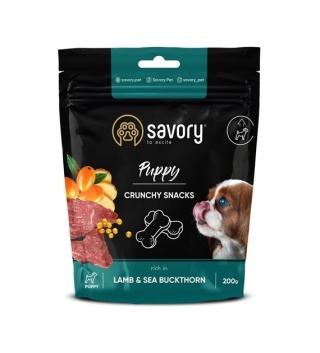 SAVORY DOG CRUNCHY SNACK PUPPY LAMB 200 G - Chrupiące, naturalne przysmaki dla zdrowego startu szczenięcia!