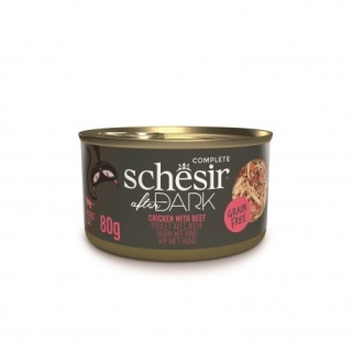 Schesir After Dark –Karma mokra dla kota - Filety z kurczaka w bulionie wołowym, 80 g, puszka
