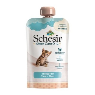Schesir Kitten Care 0-6 – Tuńczyk (pasta), 150 g, saszetka z zakrętką