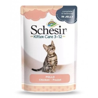 Schesir Kitten Care 3–12 – Kurczak w galaretce, 85 g (saszetka)