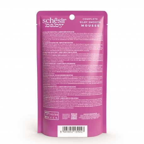 Schesir Baby Mousse – Karma mokra dla kociąt - Kurczak z wątróbką drobiową, 70 g