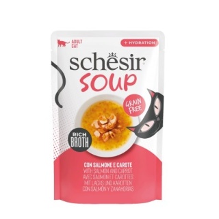 Schesir Soup – Zupa dla kota Łosoś z marchewką w bulionie 40 g